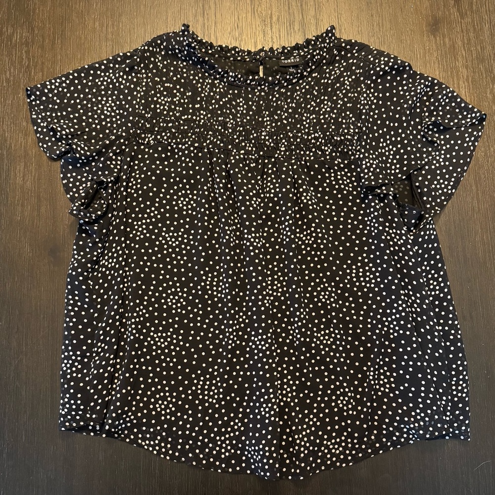 Torrid Black & White Polka Dot Blouse